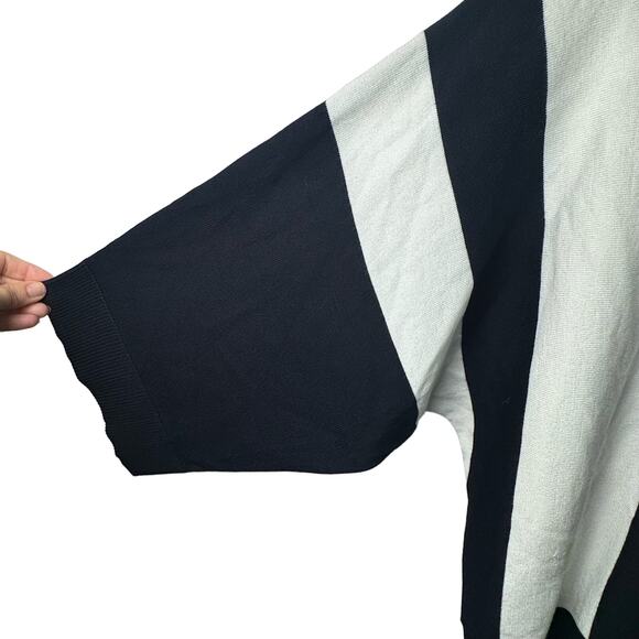 Magaschoni Navy & White Dolman Sleeve Sweater | Size Medium - Picture 2 of 6